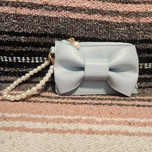 Light Blue Bow Wallet with Pearl Strap Misako Nina's Marie Antoinette